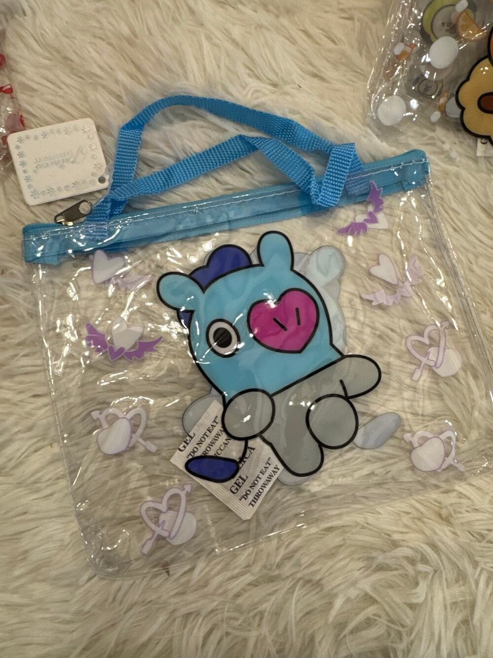BTS Mang J-hope clear makeup pencil bag pouch with zipper handle